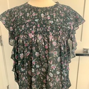 Isabel Marant Etoile Layona ruffled floral-print cotton-voile top